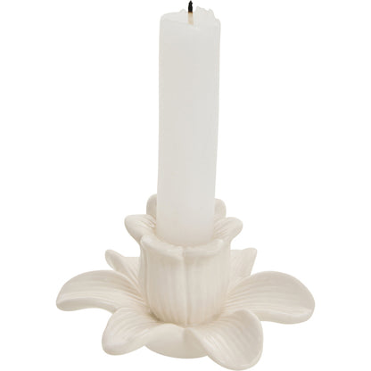 Ljusstake Blomma 2-pack 10,3 cm Vit