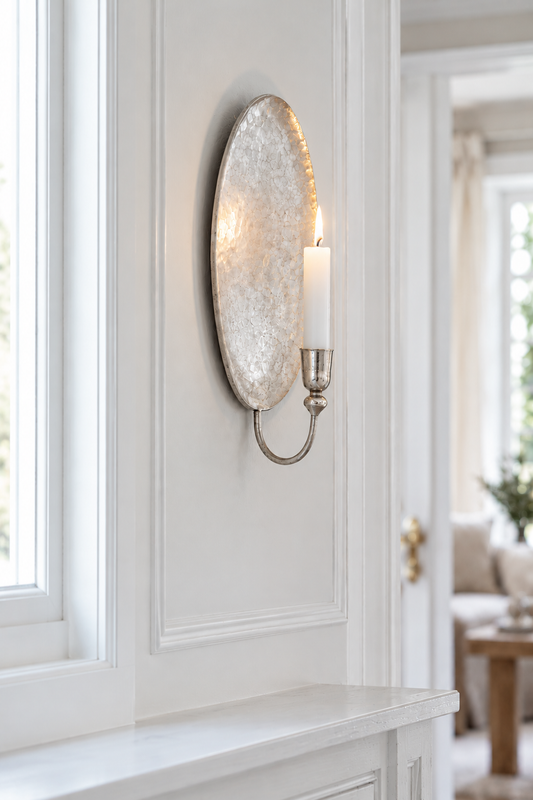 Ljusstake Vägg Inine Järn 40 cm Silver