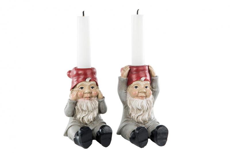 Juldekoration Inomhus Ljusstake Tomte Kronljus Mix 2-pack