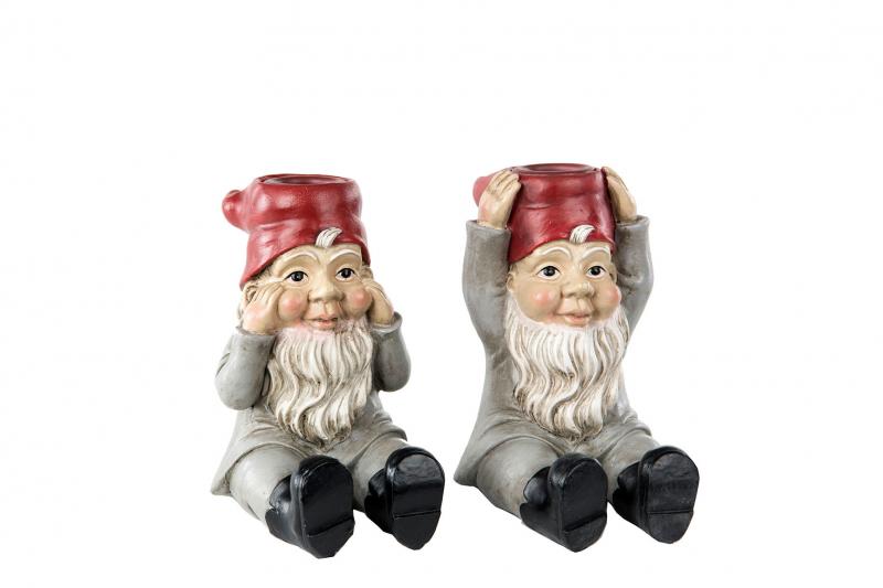 Juldekoration Inomhus Ljusstake Tomte Kronljus Mix 2-pack