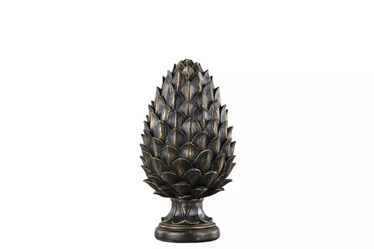 Dekoration Kotte på fot - Guldbrun 26 cm HH