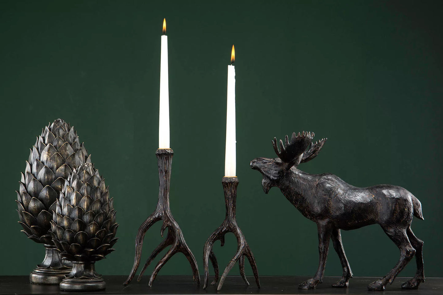 Julljusstake Renhorn Mörkbrun Poly 15x13x29cm 1 st HH