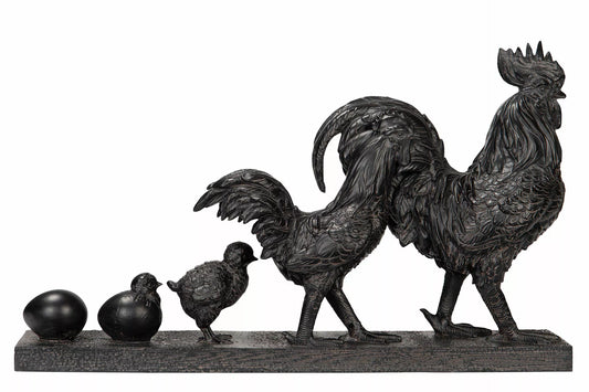 Påskdekoration Hönsfamilj Brun Poly