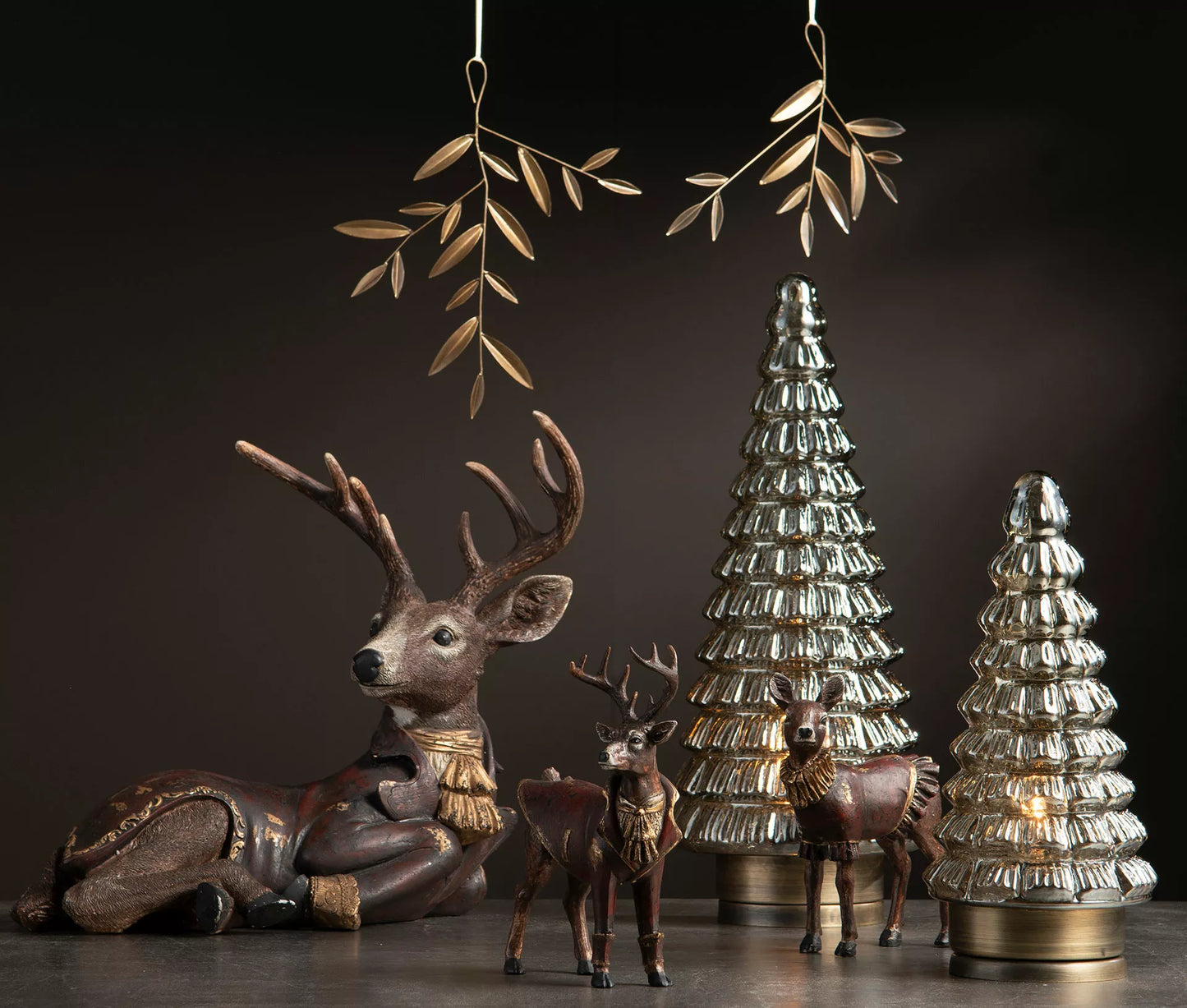 Juldekoration Inomhus Hjort Vilande Poly 39,5x22x35cm