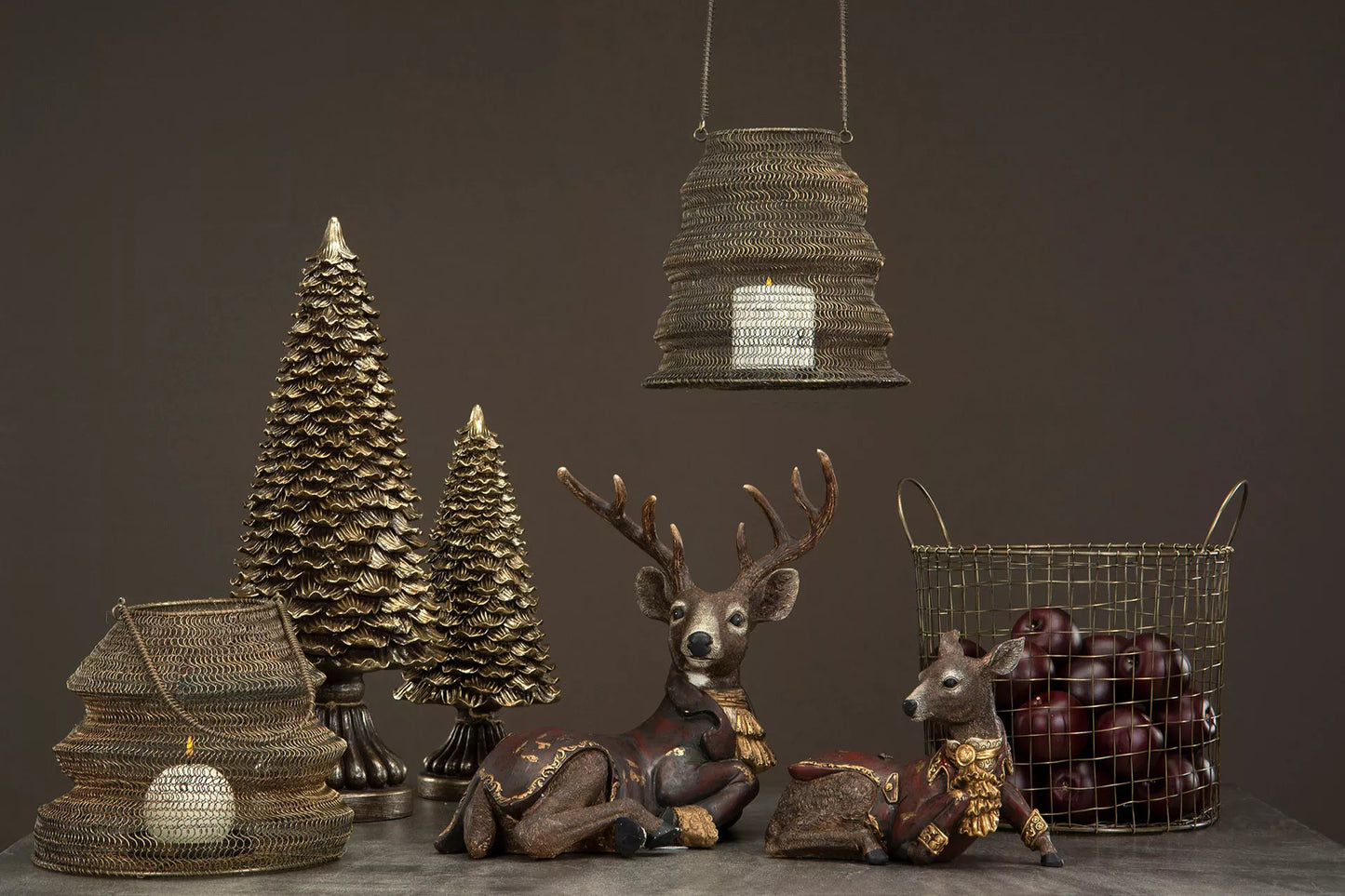 Juldekoration Inomhus Hjort Vilande Poly 39,5x22x35cm