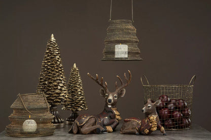 Juldekoration Inomhus Hjort Vilande Poly 39,5x22x35cm