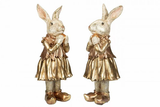 Påskdekoration Kaninflicka Ägg Polyresin 11,5x9x27,5cm 1 st