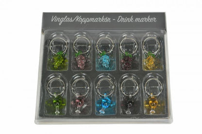 Vinställ Vinglas Koppmarkör Druvmix Glas 2-3cm 10-pack