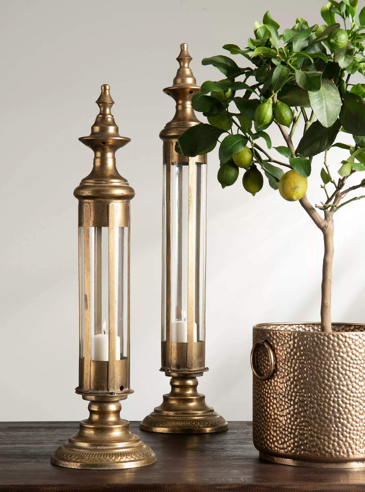 Ljuslykta Tower Guld 19x86cm 1 st HH