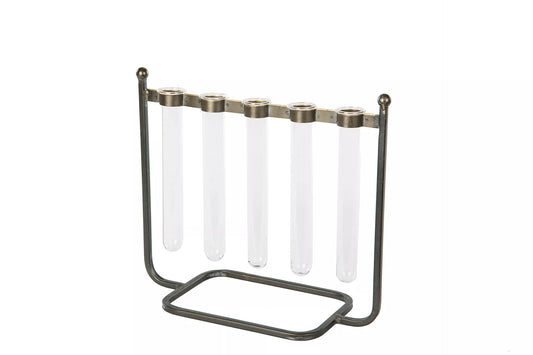 Dekorativ Vas Provrör med ställning 31,5 cm - antik mässing HH