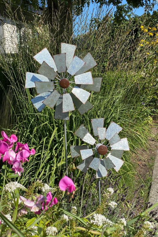 Utomhus Dekoration DIV. Trädgårdsstick Vindsnurra Metall Ø26cm/91 cm 2-pack