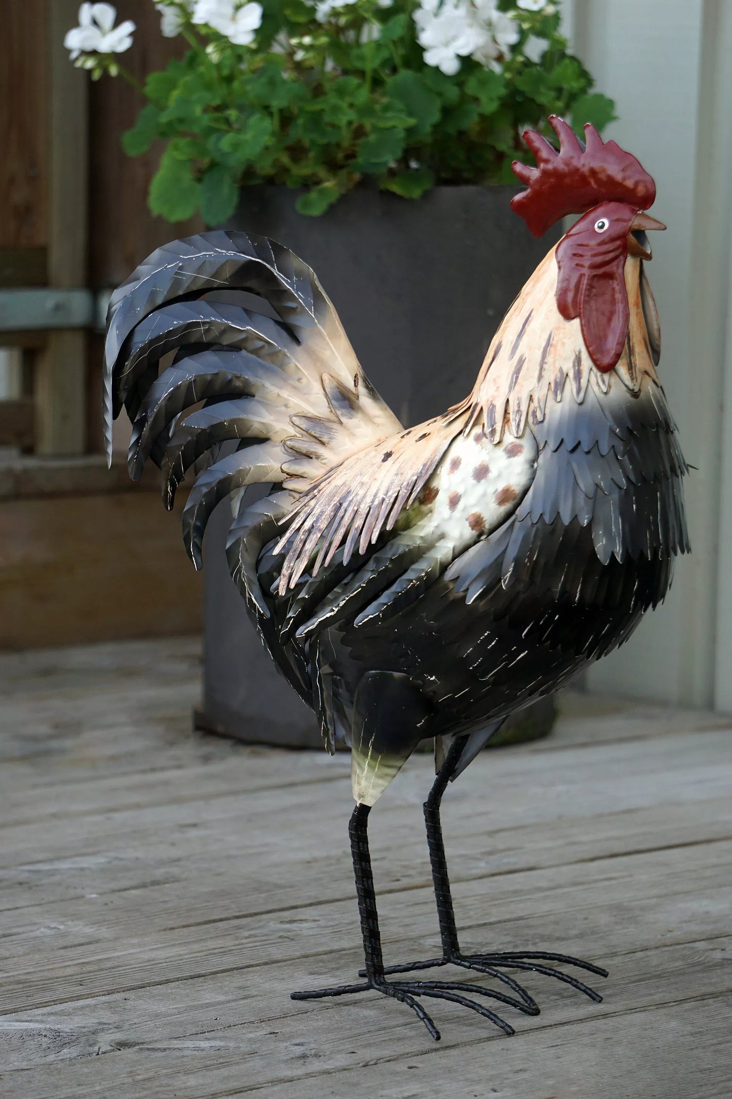 Påskdekoration Tupp Metall Beige/Brun 42x19x55cm I lager: Vecka  8