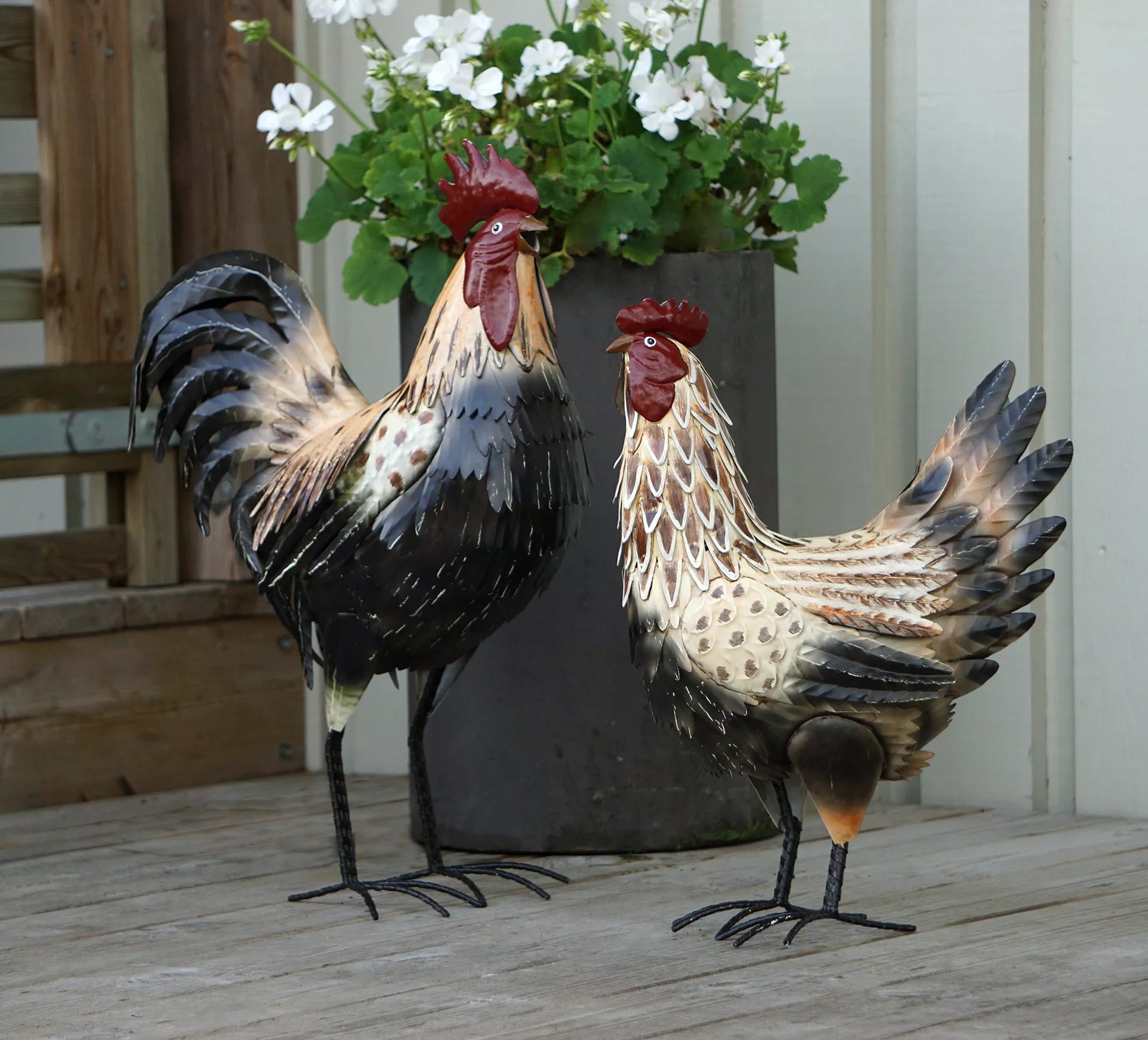 Påskdekoration Tupp Metall Beige/Brun 42x19x55cm I lager: Vecka  8