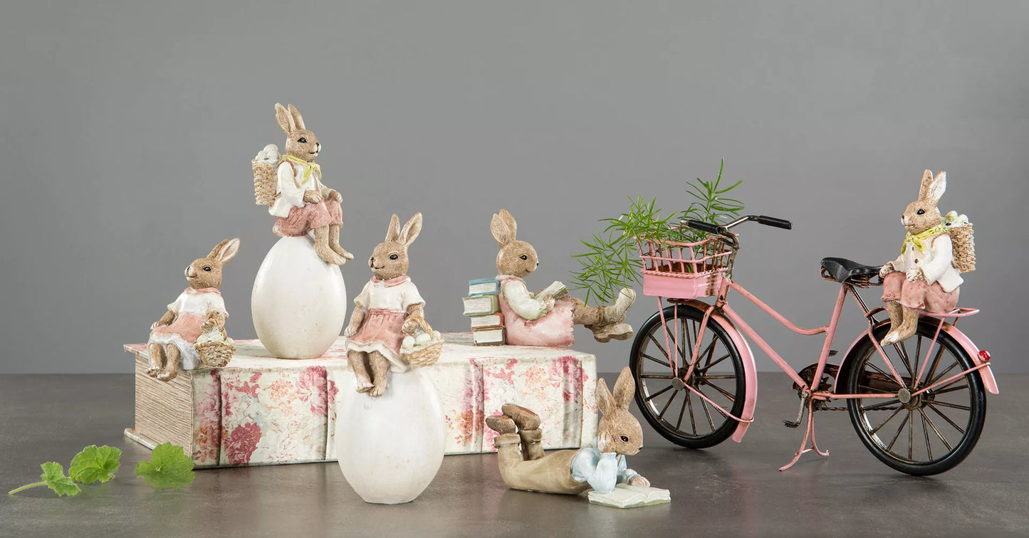 Dekoration Metalldekoration Cykel Dam Rosa 30 cm