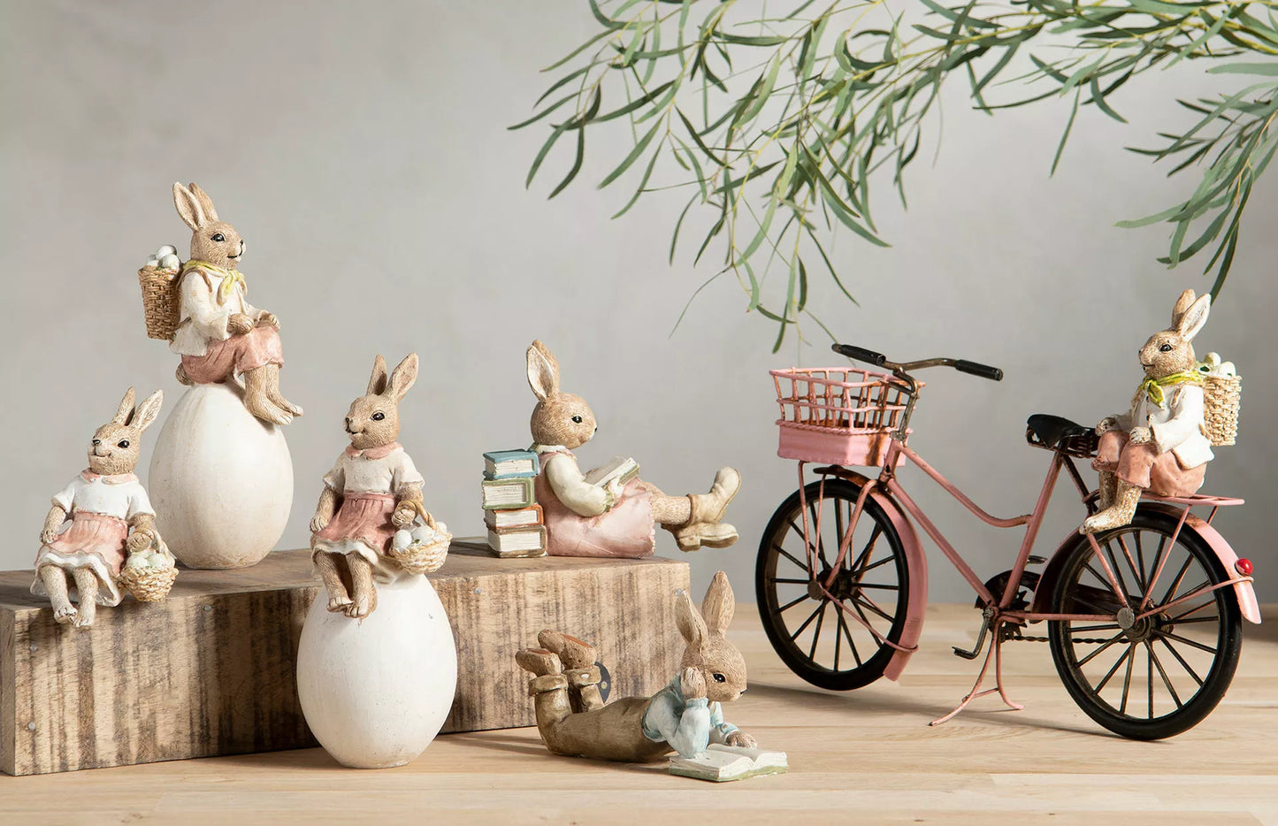 Dekoration Metalldekoration Cykel Dam Rosa 30 cm