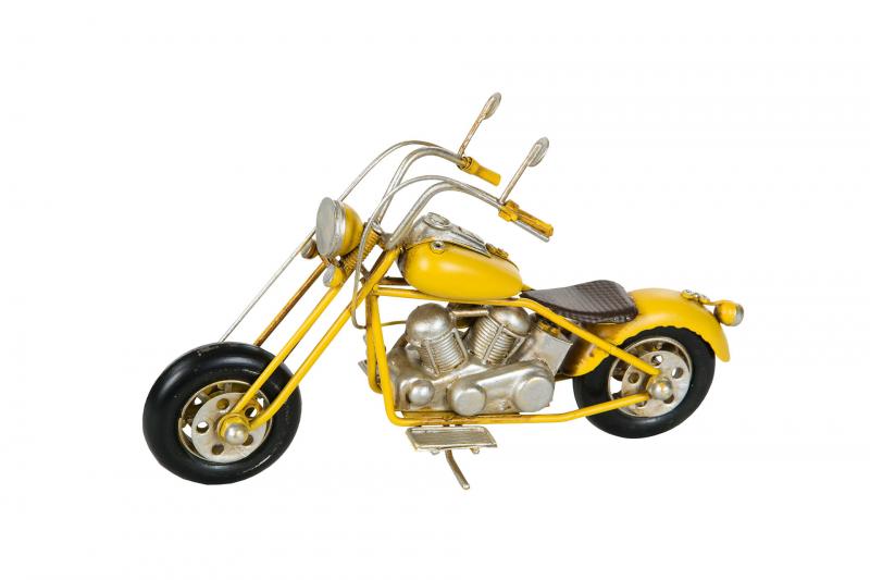 Dekoration Metalldekoration Motorcykel Gul 20x7x13 cm