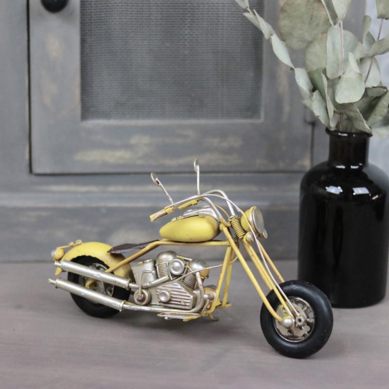 Dekoration Metalldekoration Motorcykel Gul 20x7x13 cm