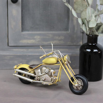Dekoration Metalldekoration Motorcykel Gul 20x7x13 cm