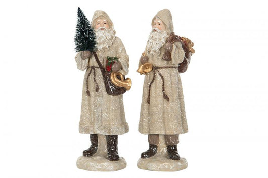 Juldekoration Inomhus Tomte/Jute Glitter Poly Mix 10,5x9,5x34cm 2-pack