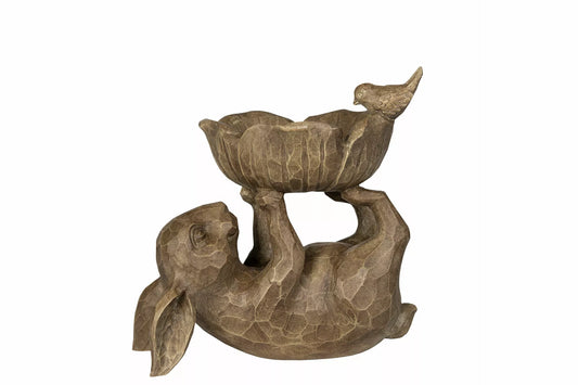 Påskdekoration Hare Liggande Skål Polyresin 23x14,5x23cm