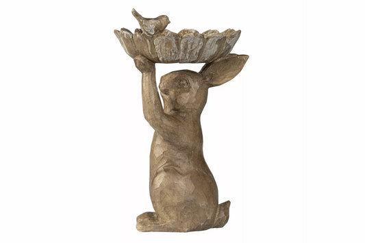 Påskdekoration Hare Stående med Skål 19,5x18x32cm