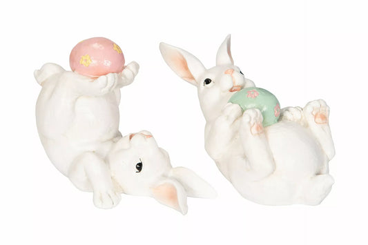Påskdekoration Kanin Pastell Mix Polyresin 14x7,5x9,5cm 2-pack    0