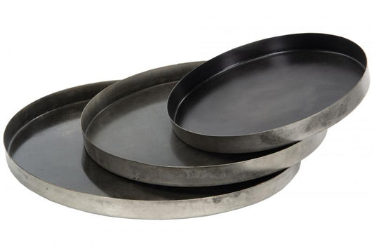 Dekorativt Fat Bricka Tulsa Cloudy Rusty Metall 35x3cm 3-pack