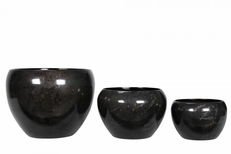 Blomkruka Nomi Grå Onyx Ø24x19cm 3-pack