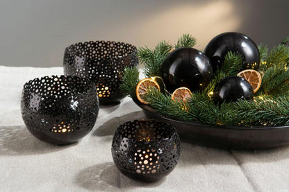 Ljuslykta 3-pack Twinkle Grå Onyx Ø15x13cm