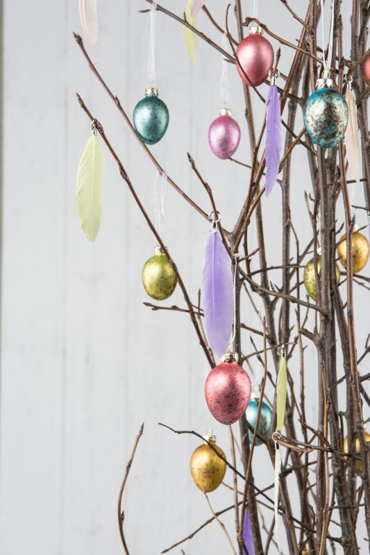 Påskdekoration Ägg Glas Färgmix 3x4cm 10st