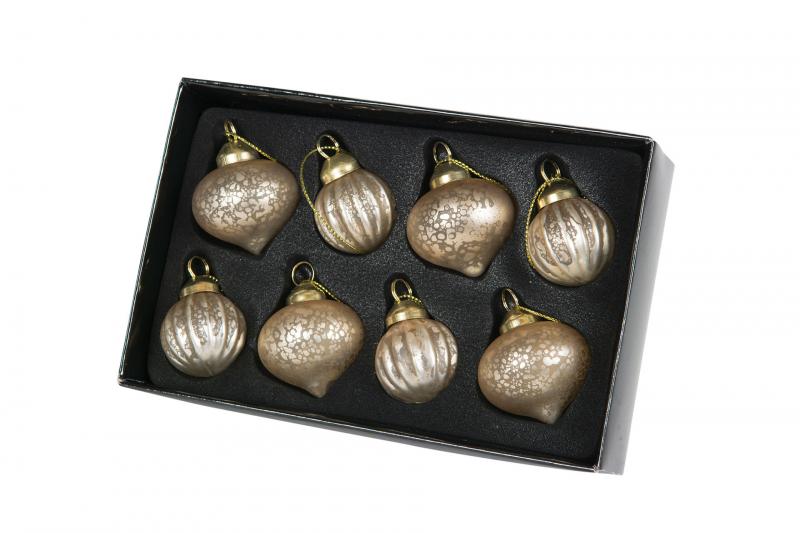 Julgranspynt Glaskula Mini Guld Mix 3cm 8-pack