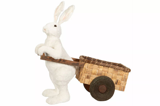Påskdekoration Hare Med Kärra Vit 31x65x68cm