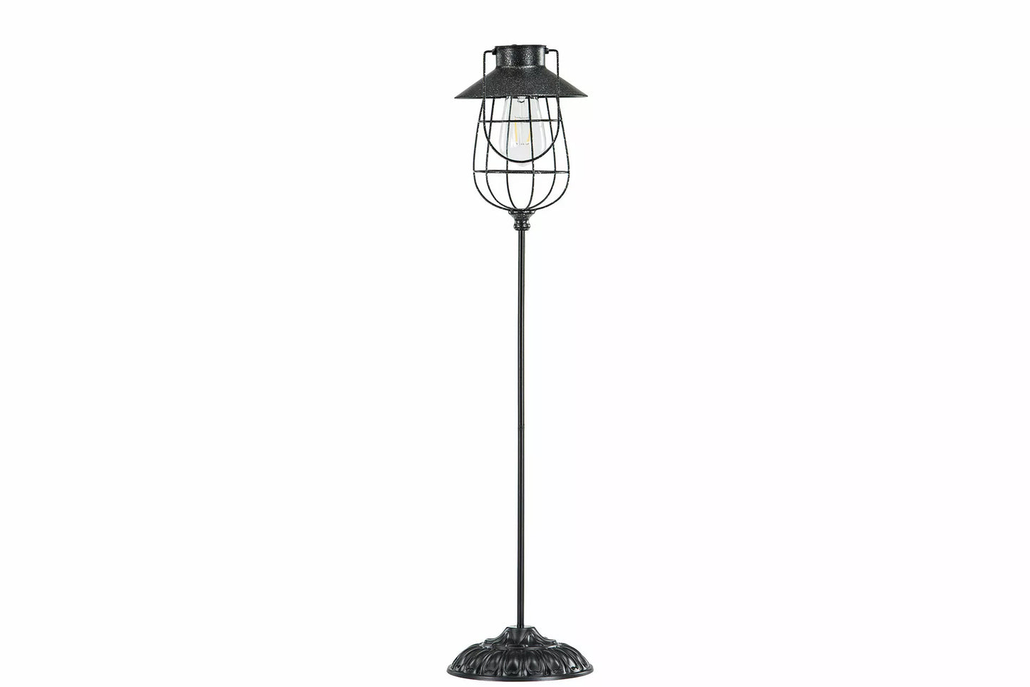 Trädgårdsbelysning Golvlampa Solcell Led Fot Svart Ant. 22x74cm