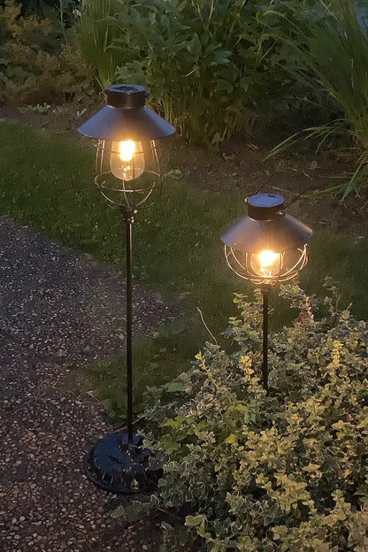 Trädgårdsbelysning Golvlampa Solcell Led Fot Svart Ant. 22x74cm