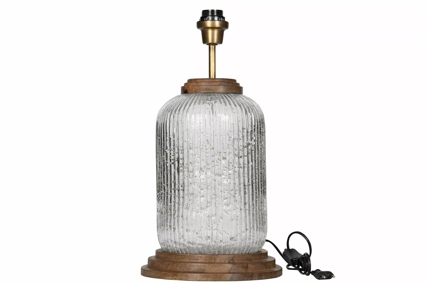 Bordslampa Lampfot Hava Glas Trä Ø25x48cm HH