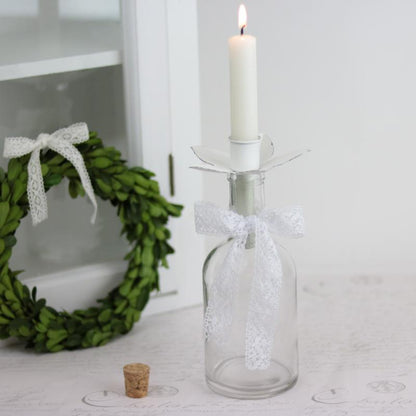 Dekorativ Flaska Burk Glasflaska Klar 400ml 8x18cm 2-pack