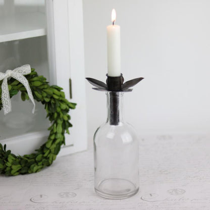 Dekorativ Flaska Burk Glasflaska Klar 400ml 8x18cm 2-pack