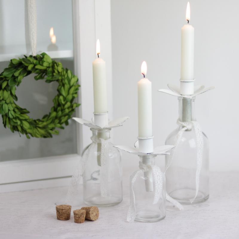 Dekorativ Flaska Burk Glasflaska Klar 400ml 8x18cm 2-pack