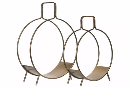 Vedställ 2-pack Rund Antik Champagne