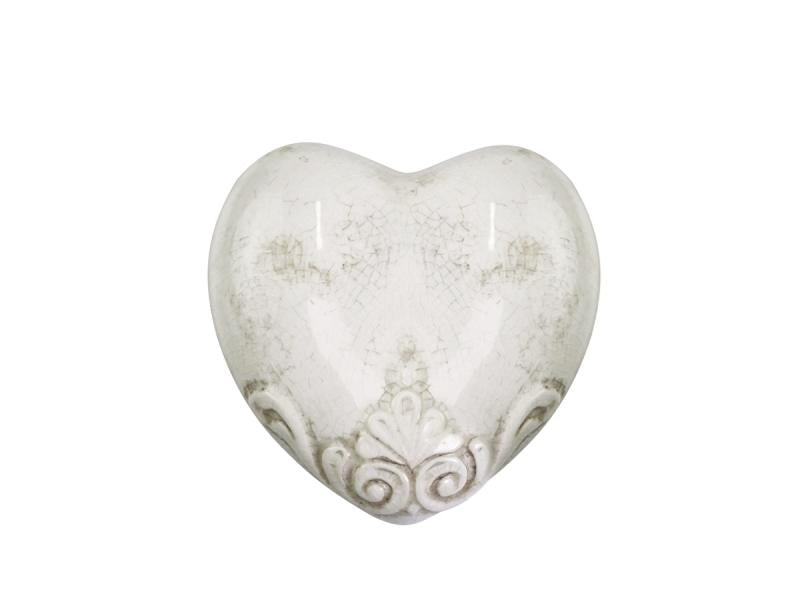 Dekoration Marcy Heart H4 / L11.5 / W11.5 cm antik creme 1st