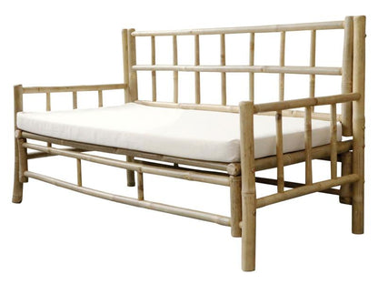 Trädgårdsmöbel Lyon Soffa bambu med kudde H80 / L130 / B72 cm naturlig