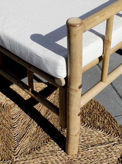 Trädgårdsmöbel Lyon Soffa bambu med kudde H80 / L130 / B72 cm naturlig