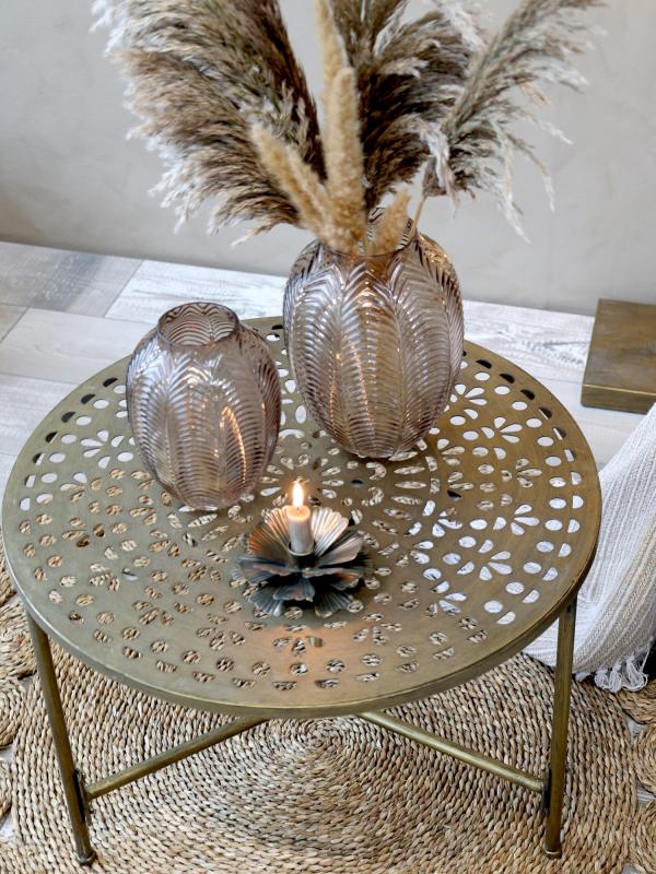 Sidobord DIV. med mönster H42 / Ø60,5 cm antik mässing