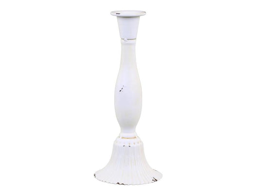 Ljusstake H23,5/Ø10 cm antik creme 1 st