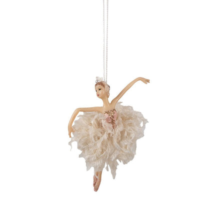 Julgranspynt Ballerina 15 cm Rosa Beige Polyresin