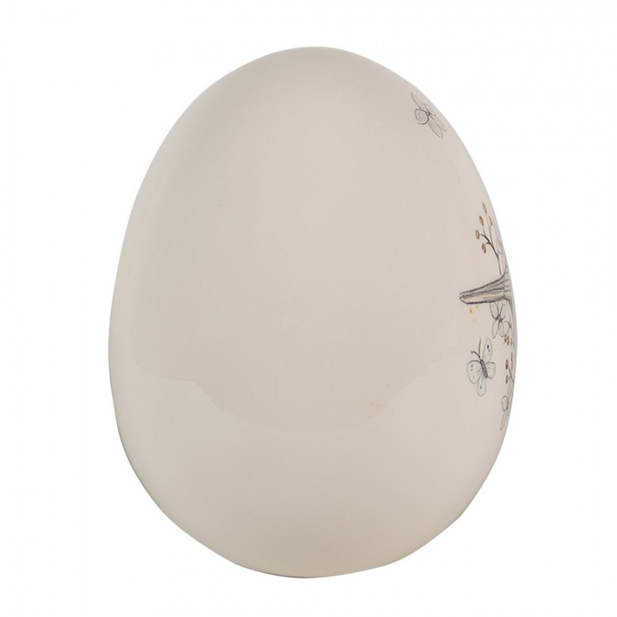 Påskdekoration Ägg 16 cm Vit Beige Keramik Oval