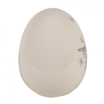 Påskdekoration Ägg 16 cm Vit Beige Keramik Oval