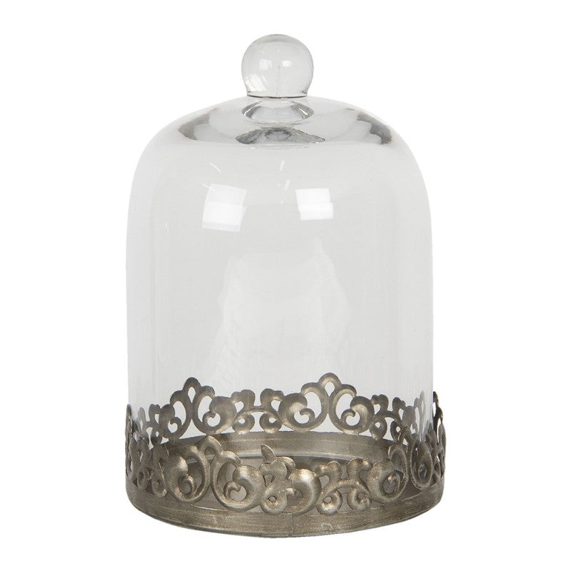 Dekoration glasklocka Ø 14x20 cm Transparent rund glas/metall