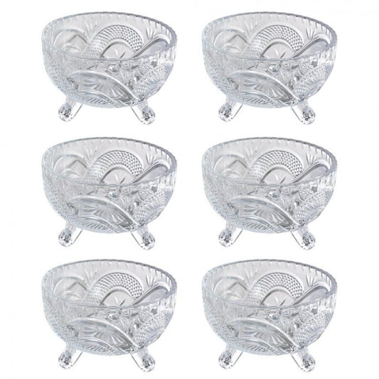 Dekorativ skål Serveringsskål 6-pack Ø 10x6 Cm Transparent Glas