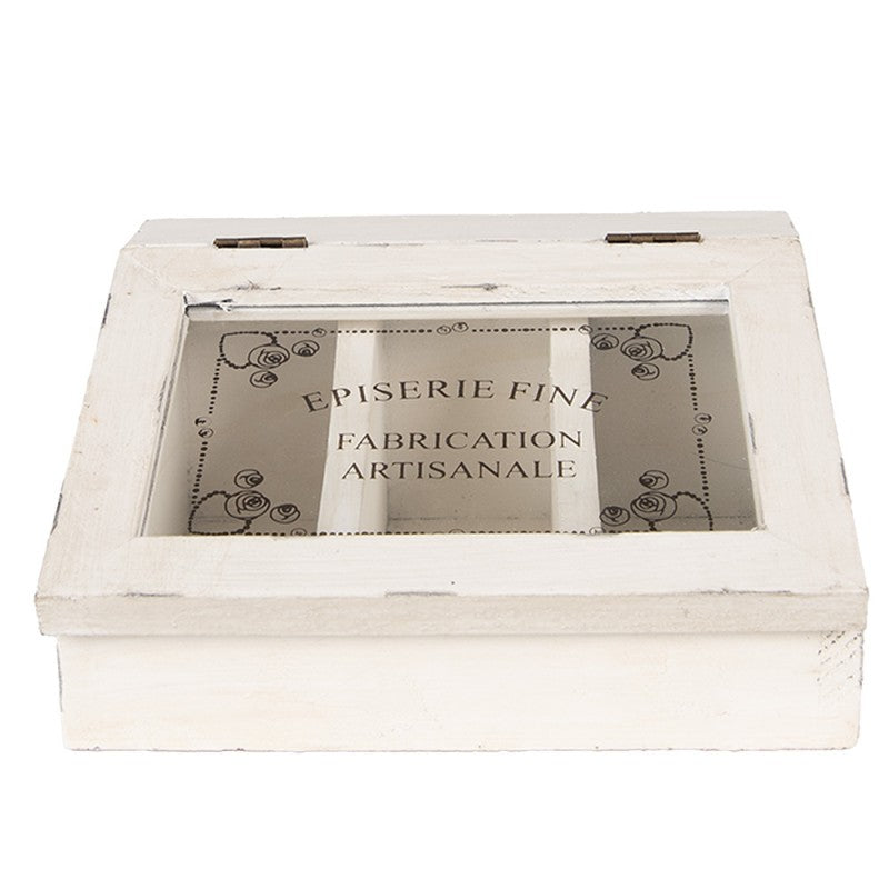 Telåda 18x16x9 cm Vit trä